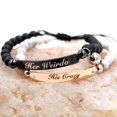 thumbnail image 6 of His Crazy and Her Weirdo Attraction Bracelets Set Couples Distance Gifts for Women and Men - Natural White Turquoise&Matte Black Onyx Beads Bracelet, 6 of 7