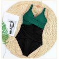 thumbnail image 4 of Jjayotai Womens One Piece Swimsuits, Ruched Push Up Bathing Suits for Women Tummy Control, Tie Back Color Block Slimming Swimwear Green~ M, 4 of 4