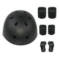 thumbnail image 2 of Juego de 7 cascos de bicicleta para niños, rodilleras, coderas, muñequeras y equipo de protección para patinaje. Negro, 2 of 9