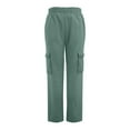 thumbnail image 2 of Jalioing Wide Leg Sweatpants for Women Solid Elastic High Waist Outdoor Sport Cargo Trousers with Pocket, 2 of 4