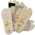 thumbnail image 1 of HLONK Frcolor 6 Pairs Invisible Peep Toe Socks Non-slip Heel Grip Low Cut Ankle Liner Aloe Fiber Toeless Socks (Random Color), 1 of 6