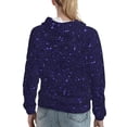 thumbnail image 7 of Fotbe Glittering Purple Starfield Pattern Womens Long Sleeve Hoodie, Pullover Hooded Sweatshirt, Kangaroo Pocket Hoodie with Eye-catching Drawstrings-XX-Large, 7 of 7