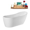 thumbnail image 2 of 69" Streamline G-18-127-BGL Soaking Glossy White Freestanding Tub and Tray With Internal Drain in Brushed Gold, 2 of 9
