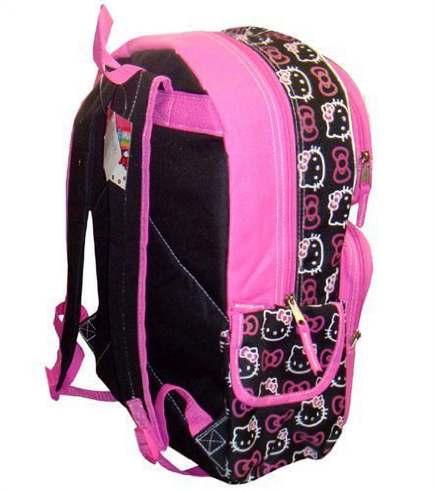 Full Size Black and Pink Hello Kitty Backpack - Hello Kitty Bookbag - image 2 of 2