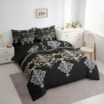thumbnail image 3 of Feelyou Black Gold Damask Twin Bedding Sets 7-Piece, Boho Rustic Farmhouse Bedding Comforter Set, Southwestern Theme Reversible Sheet Sets, Luxury Bedroom Decor, 3 of 7