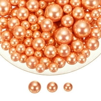 Uxcell 200 Pcs Pearl Bead for Vase Filler, 20/14/10mm Faux Pearl Floating Beads Makeup NO Hole for Candles Centerpieces Table Scatter Wedding Home Decoration(Orange)