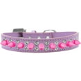 thumbnail image 6 of Pet and Dog Spike Collar, "Double Crystal  Bright Pink Spikes", 6 of 7