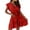 Red, variant on SMihono Flowy Summer Dress for Women V Neck Ruffle Sleeve Belted Waist Tiered Vacation Casual Swing Mini Dresses Pink M
