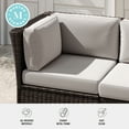 thumbnail image 5 of Martha Stewart Indoor-Outdoor Modular Patio Sectional Sofa Corner Seat in Brown Rattan Wicker with Tan All-Weather Cushions, 5 of 12