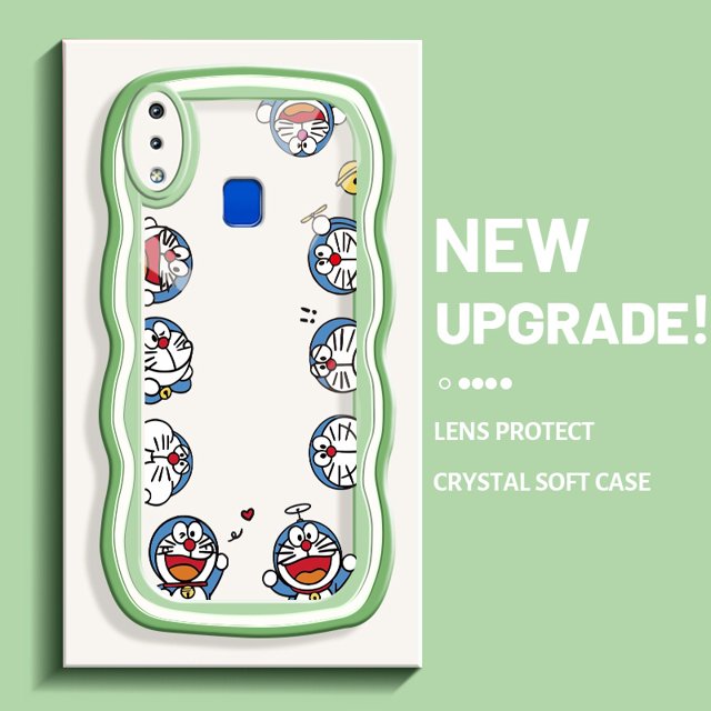 Funda para teléfono VIVO Y91 Y91i Y95 funda para teléfono Doraemon HP funda blanda a prueba de golpes borde de onda colorido gato transparente funda protectora creativa de silicona cubierta trasera