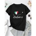 thumbnail image 2 of Motif Drapeau Cœur Anglais Imprimé Mode Femme Col Rond Manches Courtes, T-Shirt de Sport Simple et Décontracté, Haut d'Été Confortable pour Femmes pendant les Vacances. Fête des Pères, Fête des Mères, Ne, 2 of 7