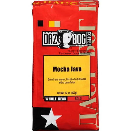 Dazbog Coffee, Mocha Java, Whole Bean Coffee, 12 oz, (Pack of 6)