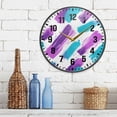 thumbnail image 3 of Yayeee Wall Clock Battery Operated 11.9" Silent Quartz Non-Ticking for Living Room Decor, Purple Drawing, 3 of 8