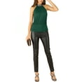 thumbnail image 2 of INSPIRE CHIC Women's Sequins Halter Neck Solid Color Party Tank Tops XS Green, 2 of 7