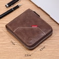 thumbnail image 4 of Stylago Men and Women's Small Wallet RFID Blocking Bifold Vintage Leather Zipper Card Holder Work Purses with ID Window Brown, 4 of 4