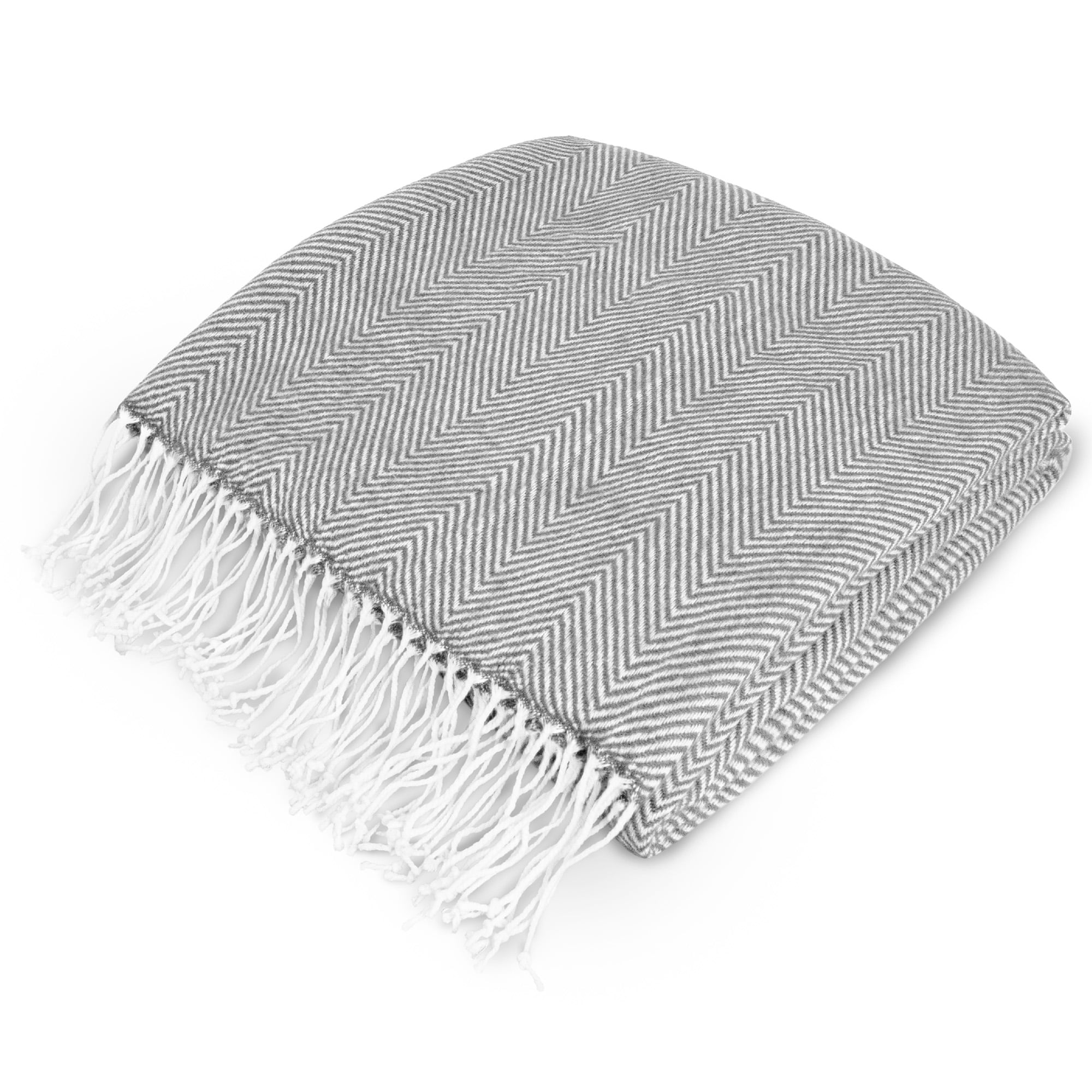 Chair Soft Woven Throw Blanket with Decorative Fringe Gray 50 x 60 in. Herringbone Blanket Lightweight for Bed Turkish Boho Chic Outdoor Office Sofa Chevron Pattern 