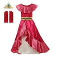 thumbnail image 3 of Disfraz de Princesa Elena de Avalor para niña, ropa de juego de rol de Anime de Disney, traje de Cosplay de Carnaval de Halloween, vestido largo con volantes rojos para niño, 3 of 5