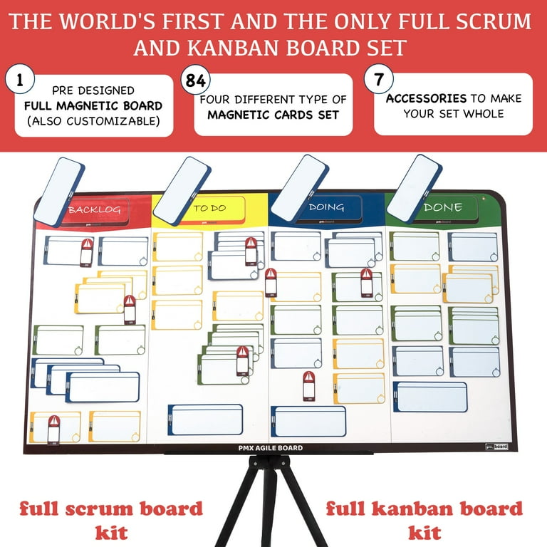  pmxboard Kanban Board Magnetic Kit, Scrum Board