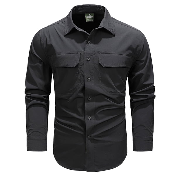 Camisa de manga larga para hombre con ventilación trasera, chaqueta para exteriores - Nailon/Spandex (M-XXXXL)