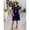 Slate Blue, variant on OYYN Dresses for Women A-Line Crew Nck Short Sleeve Chiffon Layere Wedding Guests Midi Dress