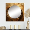 thumbnail image 1 of Designart "Timeless Turn in Gold and Black II" abstract spirals Square Mirror For Wall Decor - Large Gold Square Printed Wall Mirror Art - Square Modern Mirror - Wall Mounted Square Large Mirror, 1 of 5