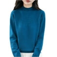 thumbnail image 2 of Wlynlyn Womens Long Sleeve Shirts Turtleneck Fall Winter Warm Ssolid Color Oft Knitted Loose Pullover Tops, 2 of 7