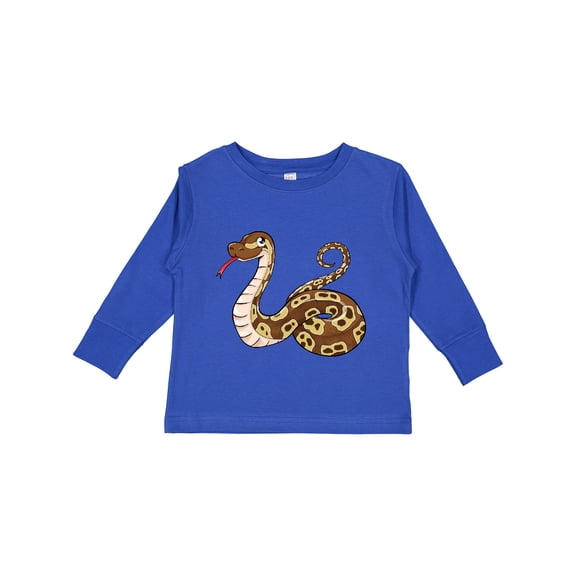 Inktastic Cute and Cuddly Ball Python Snake Boys or Girls Long Sleeve Toddler T-Shirt