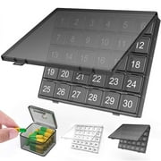 pstuiky Weekly Pill Organizer 4 Times A Day Large 7 Day Box Portable for Travel with Removable Compartments 30 Slot Medicine Storage Airtight Moistureproof Pill Box