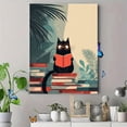 thumbnail image 4 of Qisvanset Black Cat Reading Book Canvas Print 15.75x11.81 Inches, 4 of 8