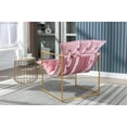thumbnail image 4 of Accent Chair, Modern Club Lounge Arm Chair with Open Metal Frame, Upholstered Lazy Reading Side Chair with Shine Velvet Seat Cushion, Single Sofa Chair for Living Room Bedroom Balcony, Pink, 4 of 7