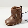 thumbnail image 7 of MEZZALL Leather Western Boots Cowboy Bootie Soft Sole Nonslip Crib Shoes For Baby Toddler Girls Boys Comfort Footwear, 7 of 7