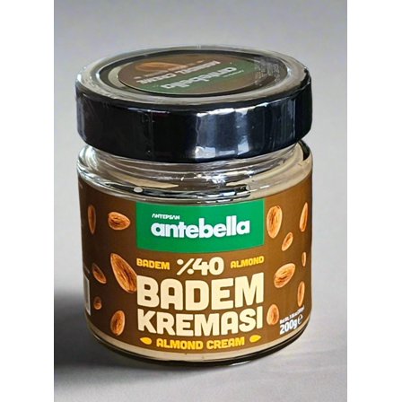 Antebella Almond Nut Butter,40% Almond, Spread for Bread, Sweet, Cakes, No Palm Oil, 200gr/7.06oz