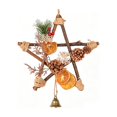 thumbnail image 2 of MMJ Christmas Decor Rattan Wreath with Dried Orange Pinecones Berries, Five-Pointed Star Hanging for Door Wall Christmas Decor 9.84x9.84in, 2 of 7
