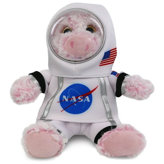 DolliBu Sitting Pig Astronaut Plush Toy - Super Soft Farm Life Astronaut Stuffed Animal Plush with Space Helmet and NASA Astronaut Suit, Cute Spaceman Doll Decor for Girls and Boys - 9 Inch