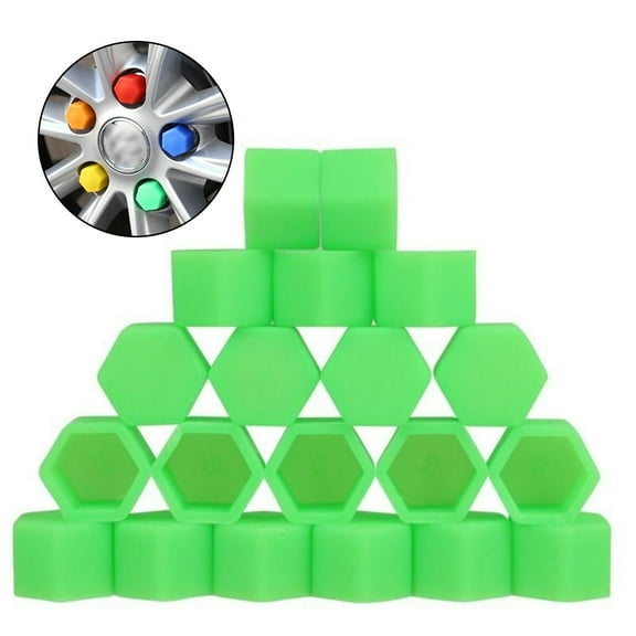 HEMOTON 20 Pcs Wheel Caps Firm Fit Lug Nut Covers Decorative Lug Nut Covers Size 1 Green