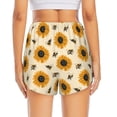 thumbnail image 3 of Picia Sunflowers And Bee Pattern Women's 2 in 1 Athletic Running Shorts High Waisted Workout Casual Gym Sweat Shorts with Comfy Liner Zipper Pockets-XX-Large, 3 of 9