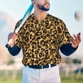 thumbnail image 5 of KLL Gold Glitter Leopard for Men's Baseball Shirts,Short Sleeve Casual Shirts Button Down Shirt for Men Beach Summer Wedding Shirt-X-Large, 5 of 7