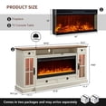 thumbnail image 4 of OKD TV Stand with Fireplace for 80 inch TVs, Farmhouse Entertainment Center with Storage, Antique White, 4 of 7