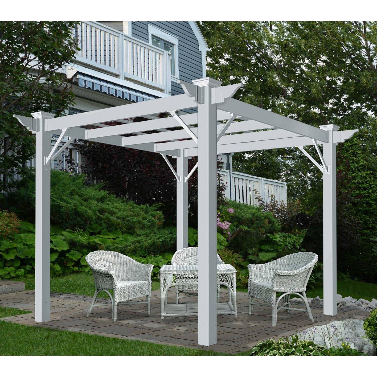 New England Arbors Lenox 8.5 x 8.5 Slide Lock Pergola by New England Arbors