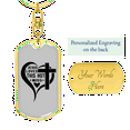 thumbnail image 3 of Jesus Loves This Stainless Steel or 18k Gold Premium Swivel Dog Tag Keychain, 3 of 16