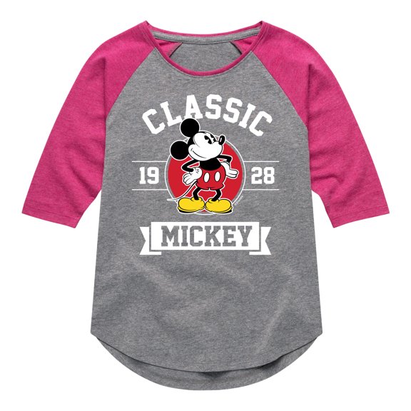Mickey & Friends - Mickey Classic 1928 - Toddler And Youth Girls Raglan Graphic T-Shirt