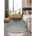 thumbnail image 7 of Unique Loom Matrix Trellis Collection Area Rug - Diamonds (5' Round Gray/Ivory), 7 of 7