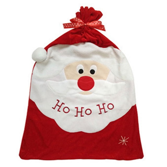 Bolsa de regalo Papá Noel navideño con cordón Bolsas navideñas de gran tamaño (A)