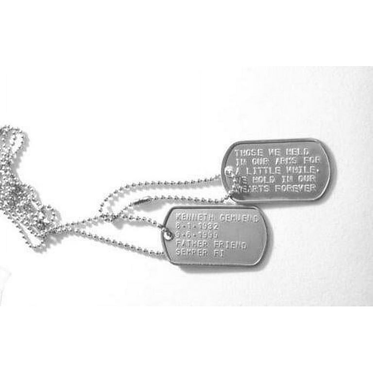 Stainless Steel US Army Dog Tag ID Set, Personalised & Embossed