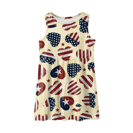 

Toddler Kids Girl Fourth Of July Independent Day Star Stripes Prints Sleeveless Pockets Party Costome Dress Girl Dress 24 Months Baby Fall Outfits for Girls Clothes for Kids Girls Sweater Girls Dress