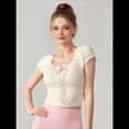 thumbnail image 4 of Camiseta de Verano con Cuello Halter y Hombros Descubiertos para Mujer, de Corta, de Punto Acanalado y Hombros Descubiertos M, 4 of 8