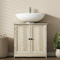 thumbnail image 5 of HOMCOM Under Sink Bathroom Cabinet with 2 Doors and Shelf, Pedestal Sink Bathroom Vanity Furniture, Weathered Gray Oak, 5 of 9