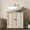White, variant on Rustic Brown Under Sink Cabinet, MDF Pedestal Sink Vanity with Open Back & Adjustable Shelf, Modern Bathroom Storage Organizer