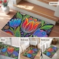 thumbnail image 5 of Abstract Tulip Flowers Entryway Rug 2'x3'&nbsp; Non Slip Front Door Mats, Spring Colorful Floral Leaf Plant Entrance Rugs Indoor Outdoor Carpet, Washable Floor Mats Small Area Rug for Bedroom Kitchen, 5 of 8