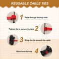thumbnail image 4 of Uxcell Reusable Cable Tie Adjustable Hook and Loop Straps Cord Management Wire Wrap Cord Ties Organizer for Home 8 x 0.79 Inch Black, 4 of 7